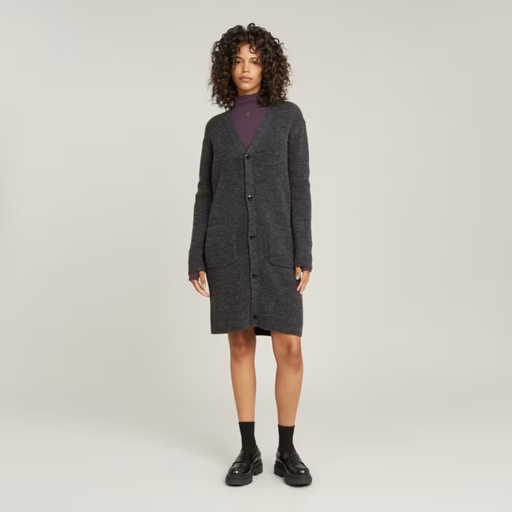 G Star Raw Oristel Cardigan Size S Gray Knit Button Front Pockets Wool Blend